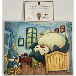 Canvas 45 x 35 Van Gogh Collection Snorlax - Munchlax With Certificate