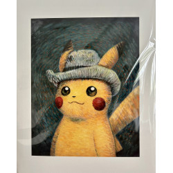 Certified Print  30 x 40 Van Gogh Collection Pikachu With Certificate