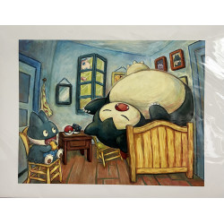 Certified Print  40 x 60 Van Gogh Collection Snorlax - Munchlax With Certificate