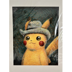Certified Print  40 x 60 Van Gogh Collection Pikachu With Certificate