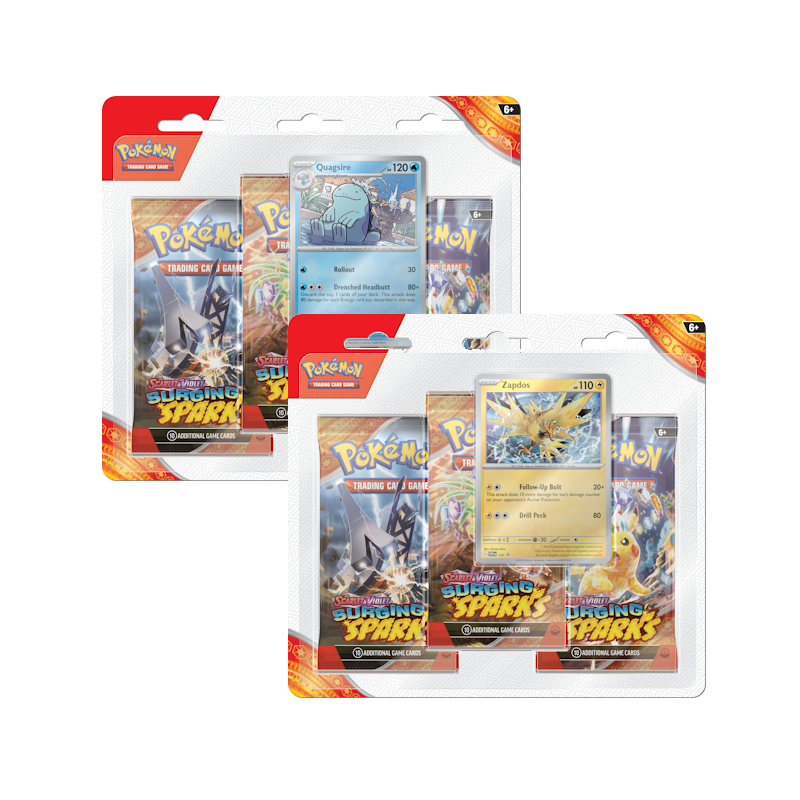 Pokémon SV08 Surging Sparks 3 Pack Blister Eng