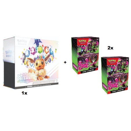 Combodeal! Prismatic Evolutions Elite Trainer Box + 2 x Shrouded Fable Booster BundleEng