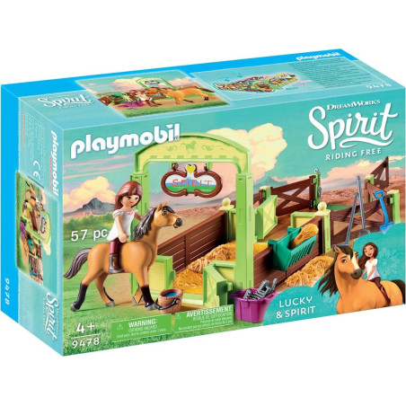 PLAYMOBIL Spirit Lucky & Spirit met paardenbox - 9478