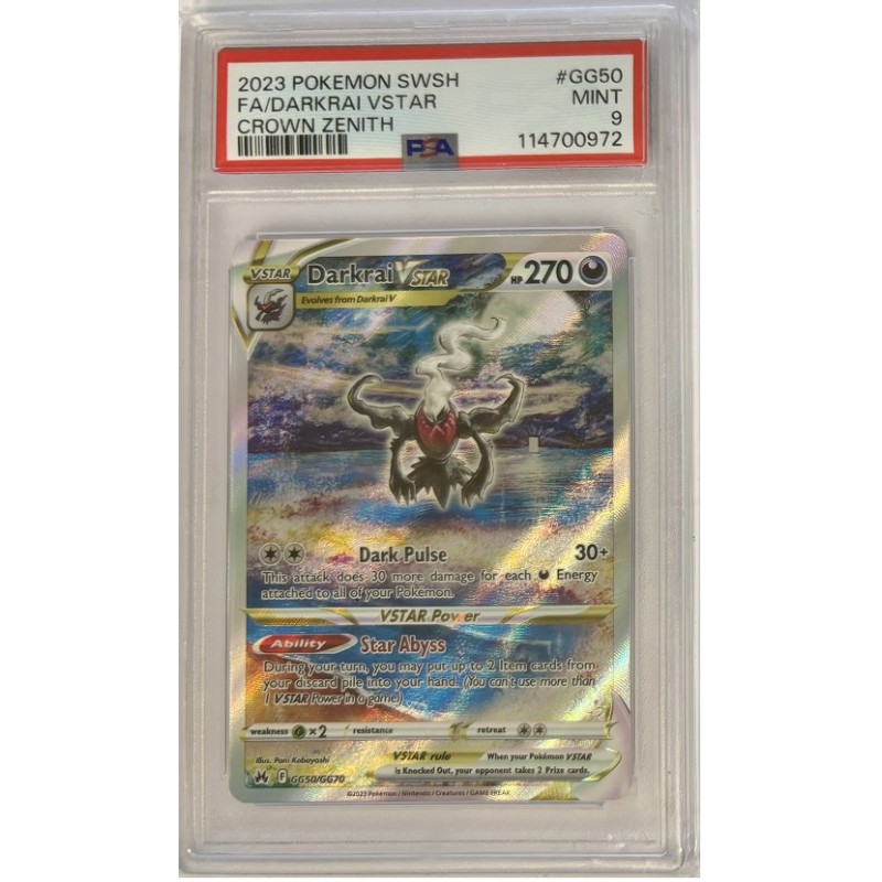 Darkrai Vstar - CRZ GG 50 - Crown Zenith - PSA 9 - ENG
