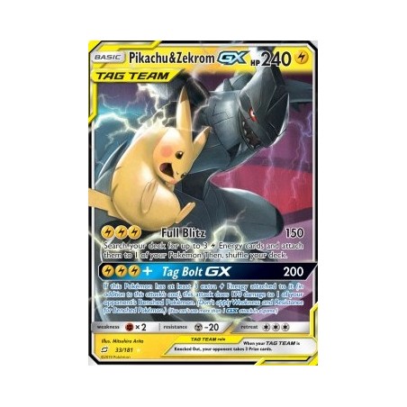Pikachu & Zekrom GX (TEU 33) - Sun & Moon Team Up - Eng