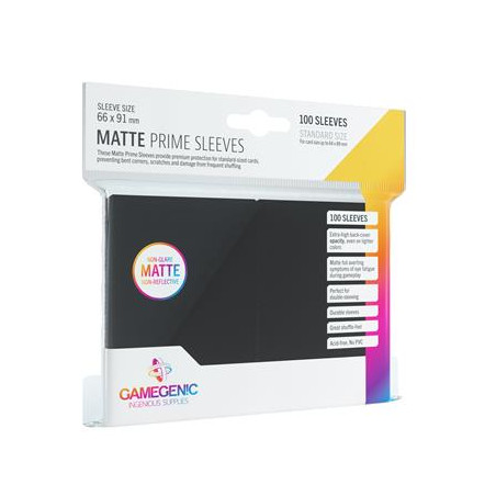 GAMEGENIC - 100 MATTE SLEEVES BLACK 66X91