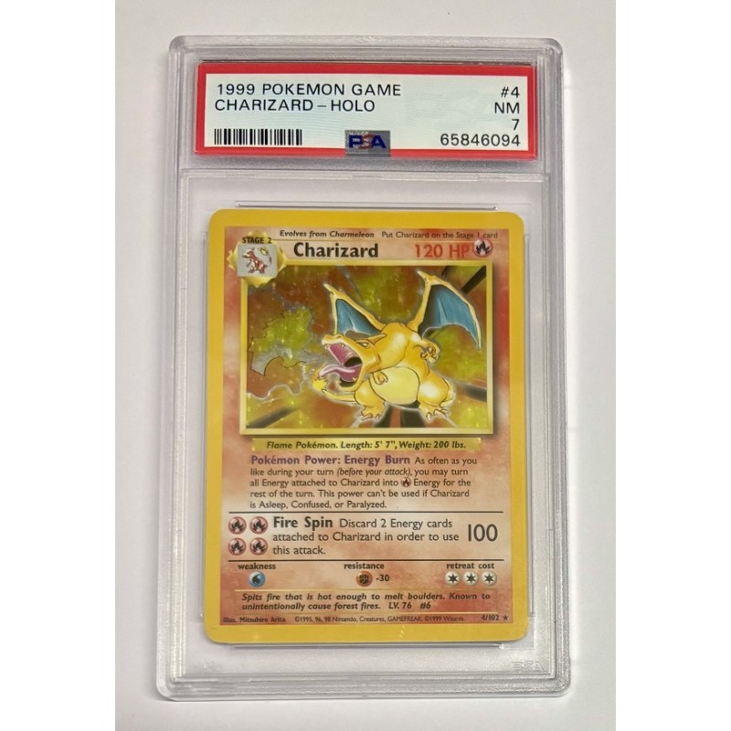 Charizard  - BS 4 - Base Set - PSA 8 - Eng