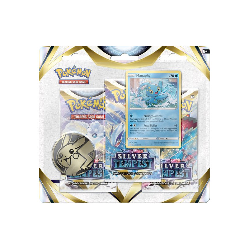 Pokémon Sword & Shield: Silver Tempest 3 Booster Blister Manaphy