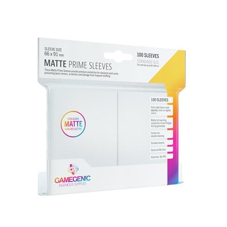 GAMEGENIC - 100 MATTE SLEEVES WHITE 66X91